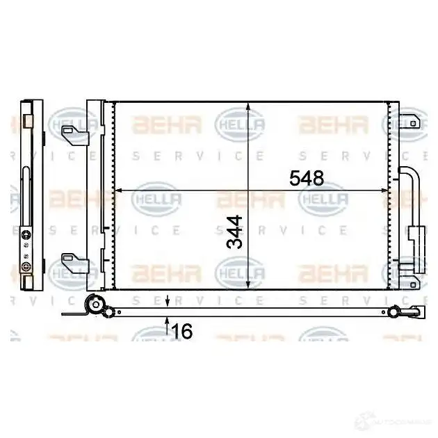 Радиатор кондиционера HELLA 39157 APS39M0 _BEHR HELLA SERVICE_ 8fc351302381