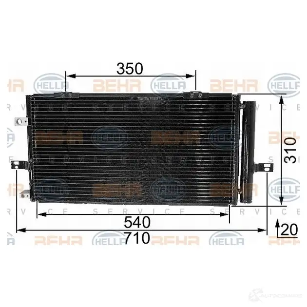 Радиатор кондиционера HELLA 8fc351037671 1U8FW2R _BEHR HELLA SERVICE_ 38821