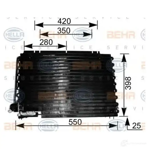 Радиатор кондиционера HELLA 8fc351035601 _BEHR HELLA SERVICE_ HOEFL 38676
