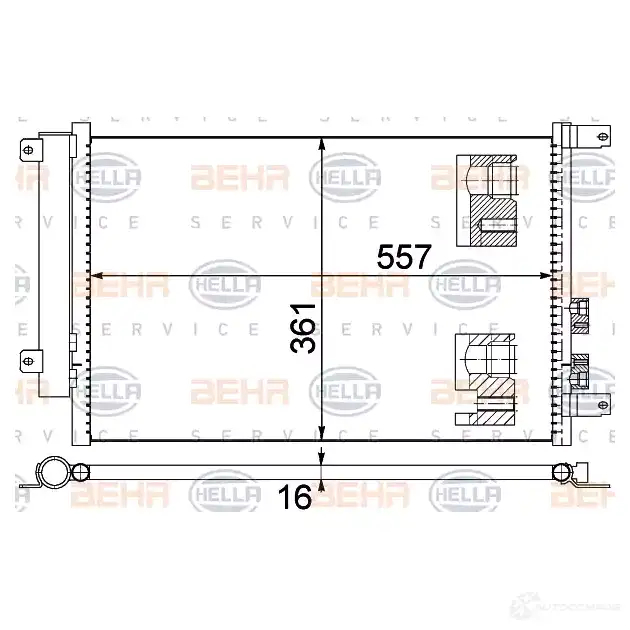 Радиатор кондиционера HELLA 4045621513535 8fc351343504 39682 R2NGB 6 - Изображение 1