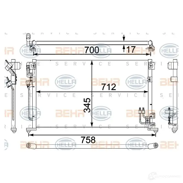 Радиатор кондиционера HELLA HBH361 39281 _BEHR HELLA SERVICE_ 8fc351304231 изображение 0