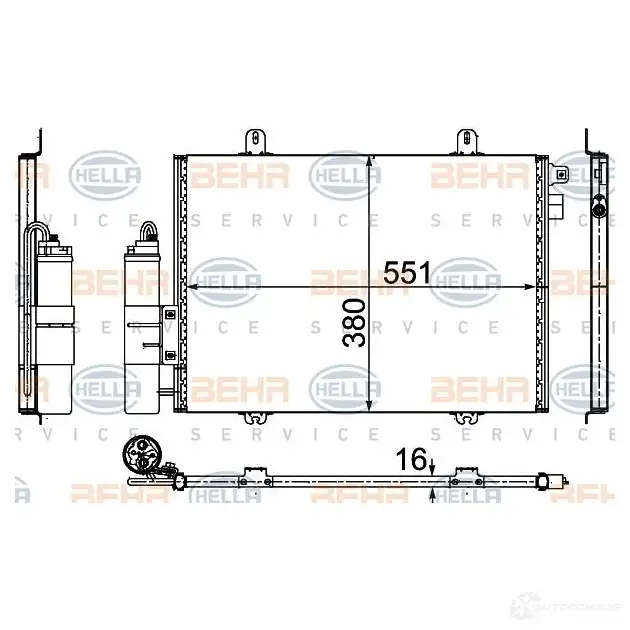 Радиатор кондиционера HELLA WG32R _BEHR HELLA SERVICE_ 8fc351307711 39385 изображение 0