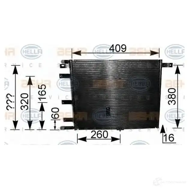 Радиатор кондиционера HELLA 8fc351036331 38719 _BEHR HELLA SERVICE_ B8IUB0U