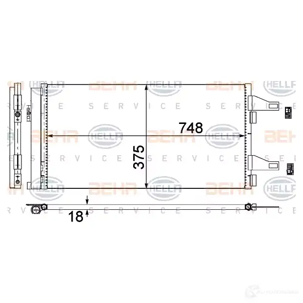 Радиатор кондиционера HELLA K2RZ J4 39088 4045621513474 8fc351301604 изображение 0