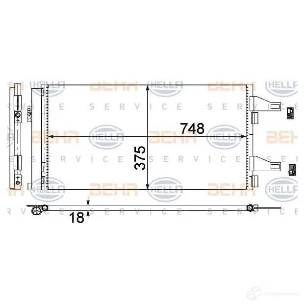 Радиатор кондиционера HELLA K2RZ J4 39088 4045621513474 8fc351301604 изображение 1