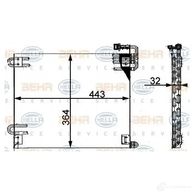 Радиатор кондиционера HELLA 8fc351317371 _BEHR HELLA SERVICE_ 39491 FVT9H изображение 0