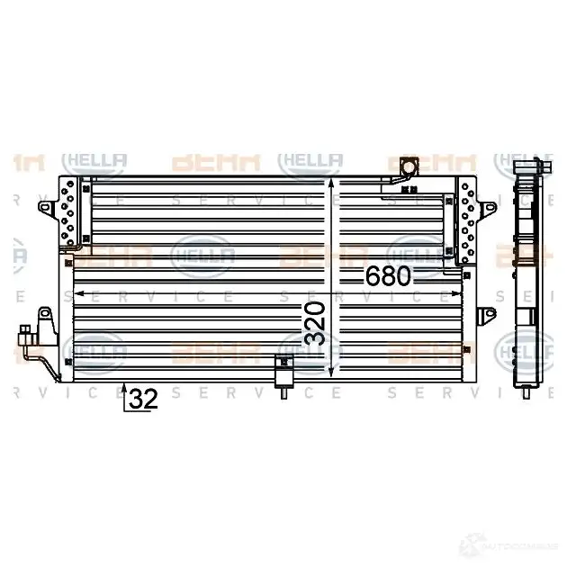 Радиатор кондиционера HELLA 8fc351038191 _BEHR HELLA SERVICE_ VIKRVEW 38843