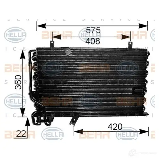 Радиатор кондиционера HELLA 50HML 8fc351037131 _BEHR HELLA SERVICE_ 38770