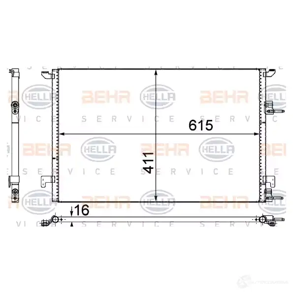Радиатор кондиционера HELLA 8fc351309374 39419 B 7GRJX 4045621481889