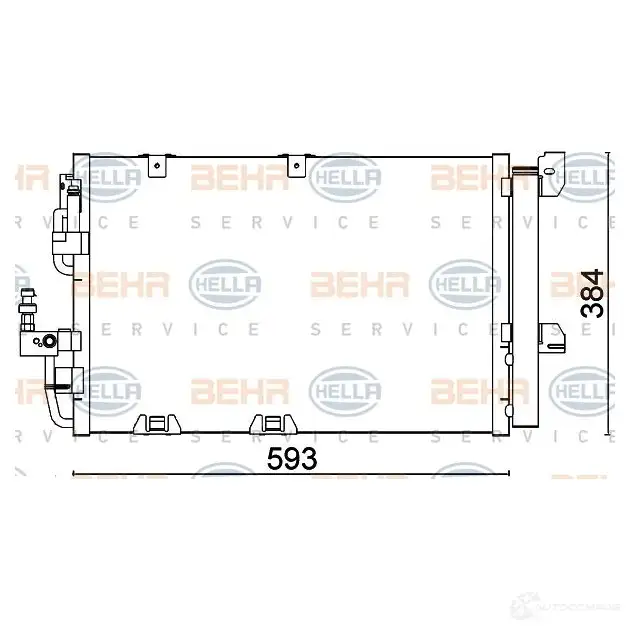 Радиатор кондиционера HELLA 8fc351301224 B2HY5UU 39033 _BEHR HELLA SERVICE_