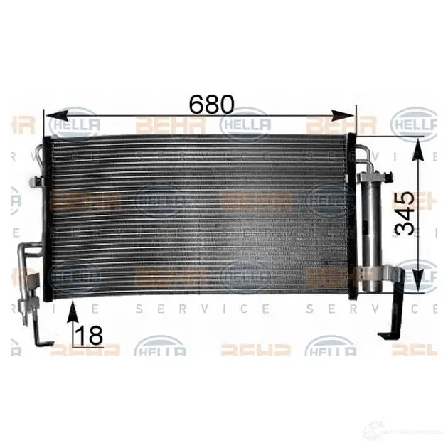Радиатор кондиционера HELLA 6OXQW3Q 38899 8fc351038771 _BEHR HELLA SERVICE_
