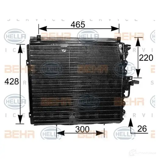 Радиатор кондиционера HELLA _BEHR HELLA SERVICE_ 8fc351035181 FUESHM 38647