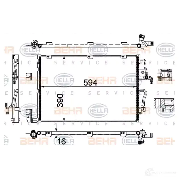 Радиатор кондиционера HELLA 8fc351301764 4045621513306 39113 4 CF0W изображение 0