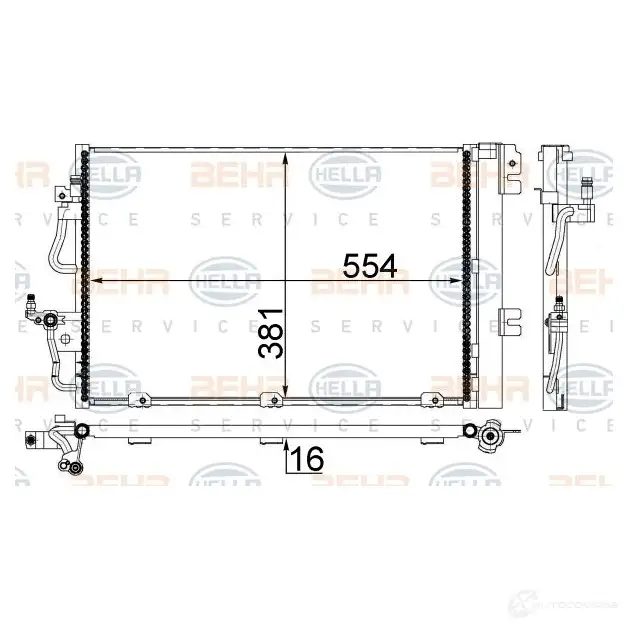 Радиатор кондиционера HELLA 8fc351301764 4045621513306 39113 4 CF0W изображение 1