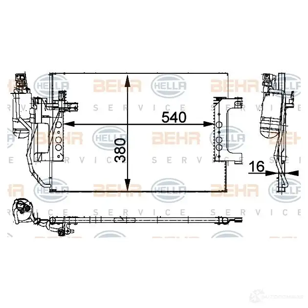 Радиатор кондиционера HELLA PWCBK 8fc351301394 39061 _BEHR HELLA SERVICE_ изображение 0