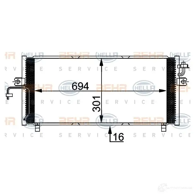 Радиатор кондиционера HELLA A2K8MA 8fc351038491 _BEHR HELLA SERVICE_ 38869