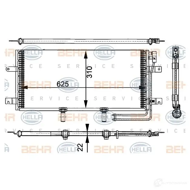 Радиатор кондиционера HELLA 8fc351301151 39021 _BEHR HELLA SERVICE_ N57MXG изображение 0