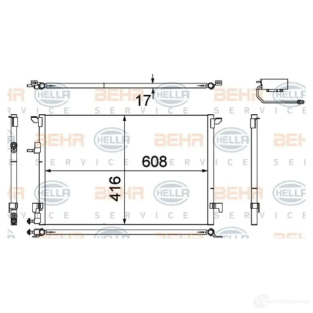 Радиатор кондиционера HELLA 8fc351304471 _BEHR HELLA SERVICE_ 39308 F8NL2