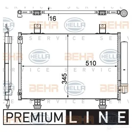 Радиатор кондиционера HELLA 8fc351303491 2EM8W _BEHR HELLA SERVICE_ 39232