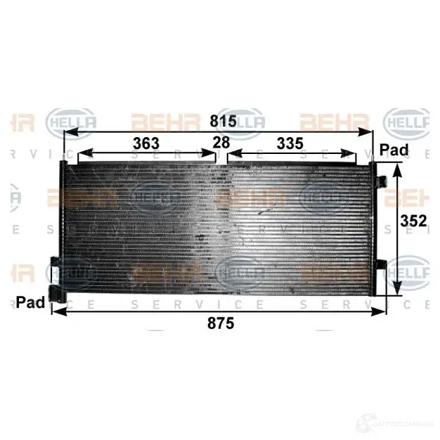 Радиатор кондиционера HELLA 8fc351300571 _BEHR HELLA SERVICE_ 38975 YIFG55