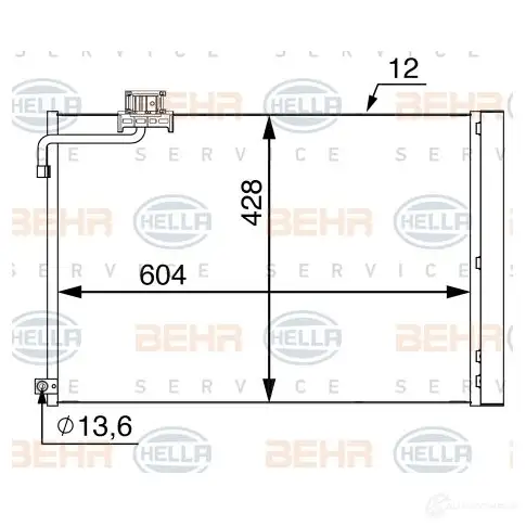 Радиатор кондиционера HELLA 1424388274 8fc351005464 4045621528041 X46 O99