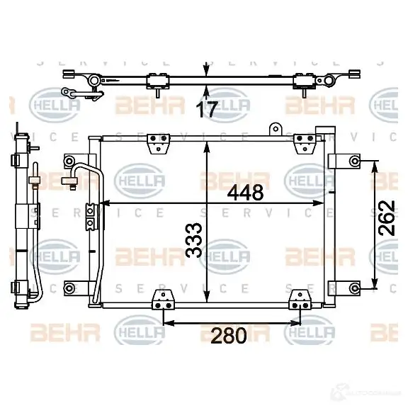 Радиатор кондиционера HELLA 8fc351303781 FBULMRY _BEHR HELLA SERVICE_ 39263