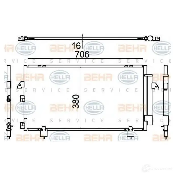 Радиатор кондиционера HELLA GQ6W3M 8fc351318711 39574 _BEHR HELLA SERVICE_