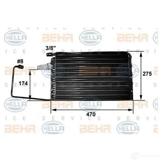 Радиатор кондиционера HELLA 8fc351038401 38857 _BEHR HELLA SERVICE_ DH87GSM