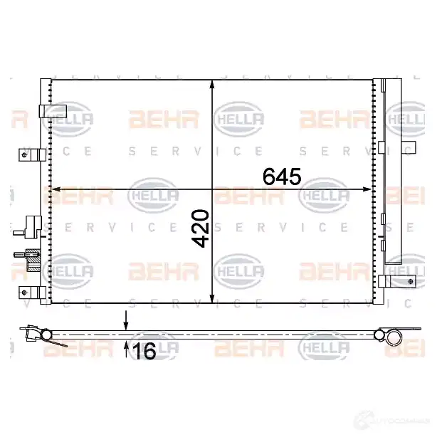 Радиатор кондиционера HELLA 39553 L 6RK8U 8fc351318394 4045621513429 - Изображение 1
