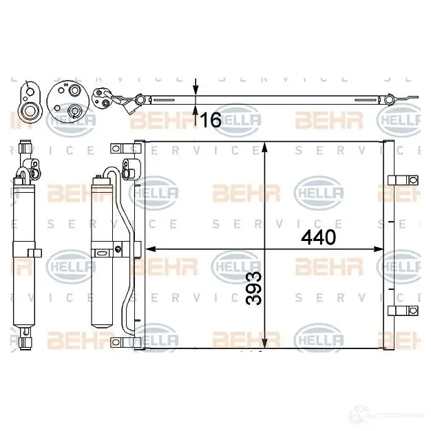 Радиатор кондиционера HELLA 0BWLMVF 39218 8fc351303251 _BEHR HELLA SERVICE_