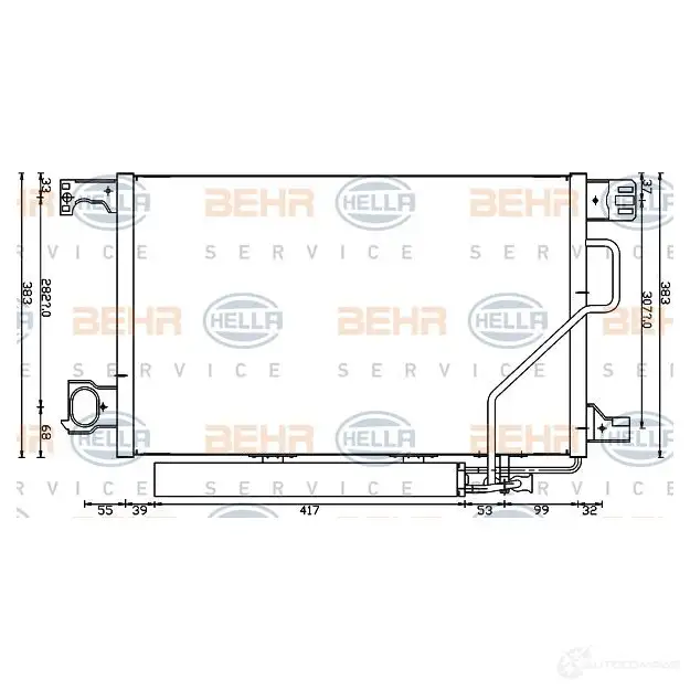 Радиатор кондиционера HELLA XKOI6SE 8fc351317504 39502 _BEHR HELLA SERVICE_ изображение 0