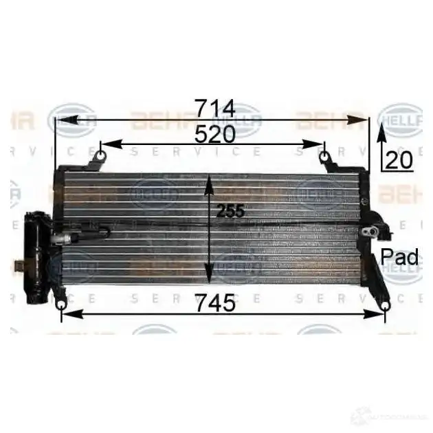 Радиатор кондиционера HELLA 3DQ5IIT 8fc351300451 38964 _BEHR HELLA SERVICE_