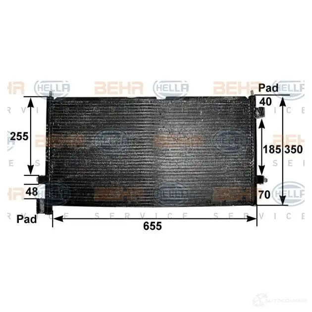 Радиатор кондиционера HELLA 8fc351300581 LBU1U29 38976 _BEHR HELLA SERVICE_