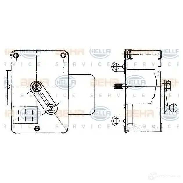 Сервопривод заслонки печки HELLA 8EU21Q3 20427 _BEHR HELLA SERVICE_ 6nw351344051