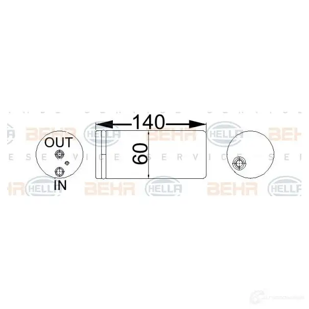 Осушитель кондиционера HELLA 9X 7W61I 4045621521189 8ft351192714 1204603350