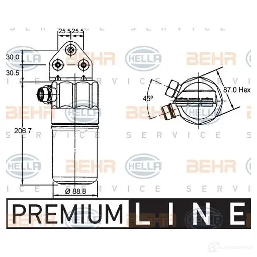 Осушитель кондиционера HELLA _BEHR HELLA SERVICE_ 41430 YFOS6 8ft351192381