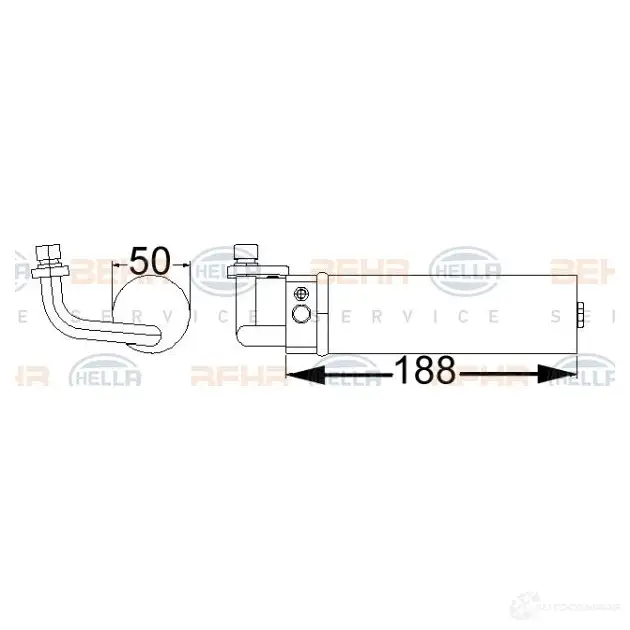 Осушитель кондиционера HELLA 8ft351192734 4045621521196 1204603358 OFDLQ 58 изображение 0