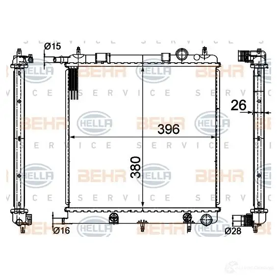 Радиатор охлаждения двигателя HELLA 8mk376718621 V57LJT 45897 _BEHR HELLA SERVICE_