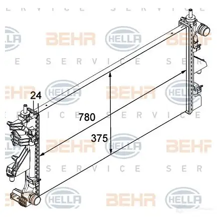 Радиатор охлаждения двигателя HELLA 8mk376745034 VYW4DQ 46369 _BEHR HELLA SERVICE_