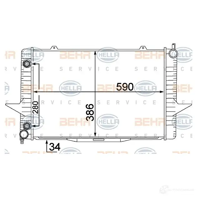 Радиатор охлаждения двигателя HELLA 47069 8mk376774201 UD456 _BEHR HELLA SERVICE_ изображение 0