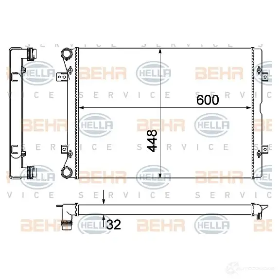 Радиатор охлаждения двигателя HELLA 47268 8mk376901101 _BEHR HELLA SERVICE_ B6U27