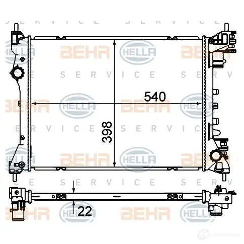 Радиатор охлаждения двигателя HELLA GM9TBM 8mk376901394 47273 _BEHR HELLA SERVICE_