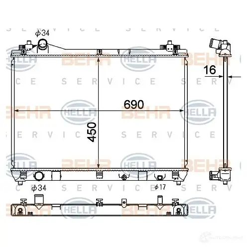 Радиатор охлаждения двигателя HELLA 8mk376790241 PECKFL _BEHR HELLA SERVICE_ 47157