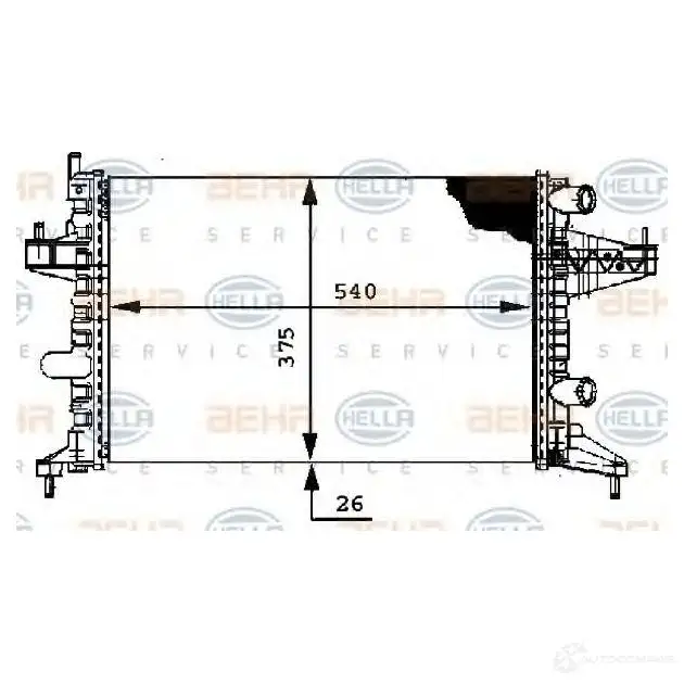 Радиатор охлаждения двигателя HELLA 45537 KVNNQQ _BEHR HELLA SERVICE_ 8mk376714341 изображение 4