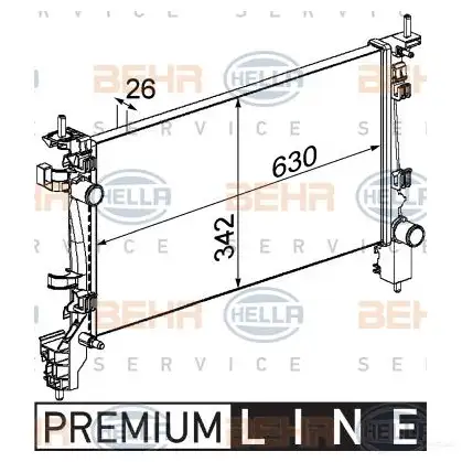 Радиатор охлаждения двигателя HELLA _BEHR HELLA SERVICE_ 46552 8mk376754721 OTV8FT3
