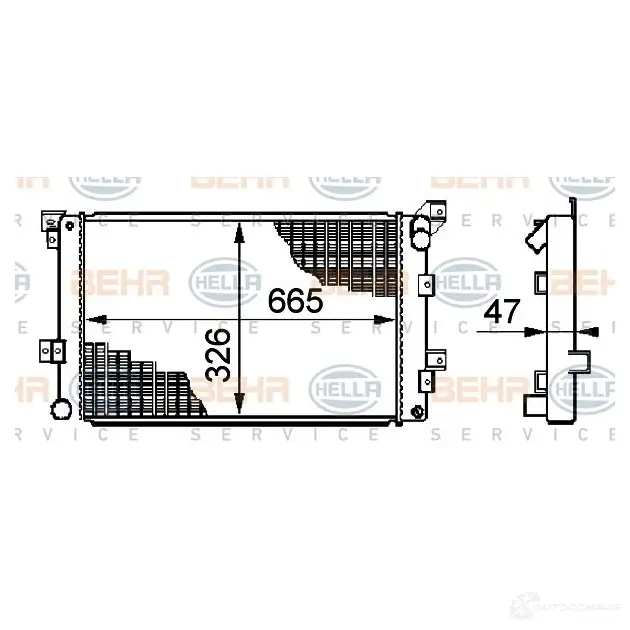 Радиатор охлаждения двигателя HELLA SLX3FB2 45101 _BEHR HELLA SERVICE_ 8mk376708511