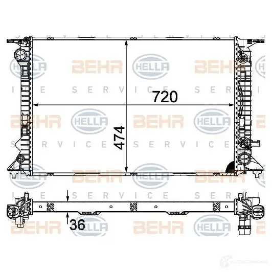 Радиатор охлаждения двигателя HELLA _BEHR HELLA SERVICE_ 8mk376754754 46558 KDO6L