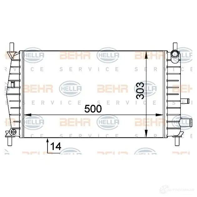 Радиатор охлаждения двигателя HELLA 46030 _BEHR HELLA SERVICE_ 8mk376720261 6SHWSW изображение 0