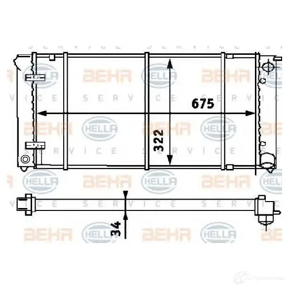 Радиатор охлаждения двигателя HELLA 8mk376713314 45445 9NIWX _BEHR HELLA SERVICE_ изображение 0