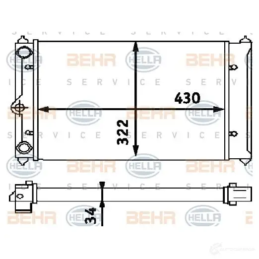 Радиатор охлаждения двигателя HELLA 8mk376714661 _BEHR HELLA SERVICE_ J6VLSU 45581